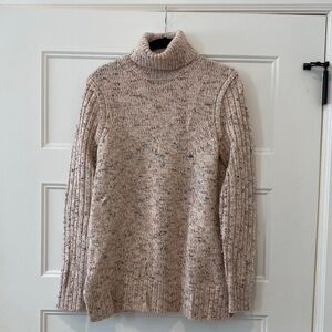 J. Crew Cream Speckled Turtleneck Sweater